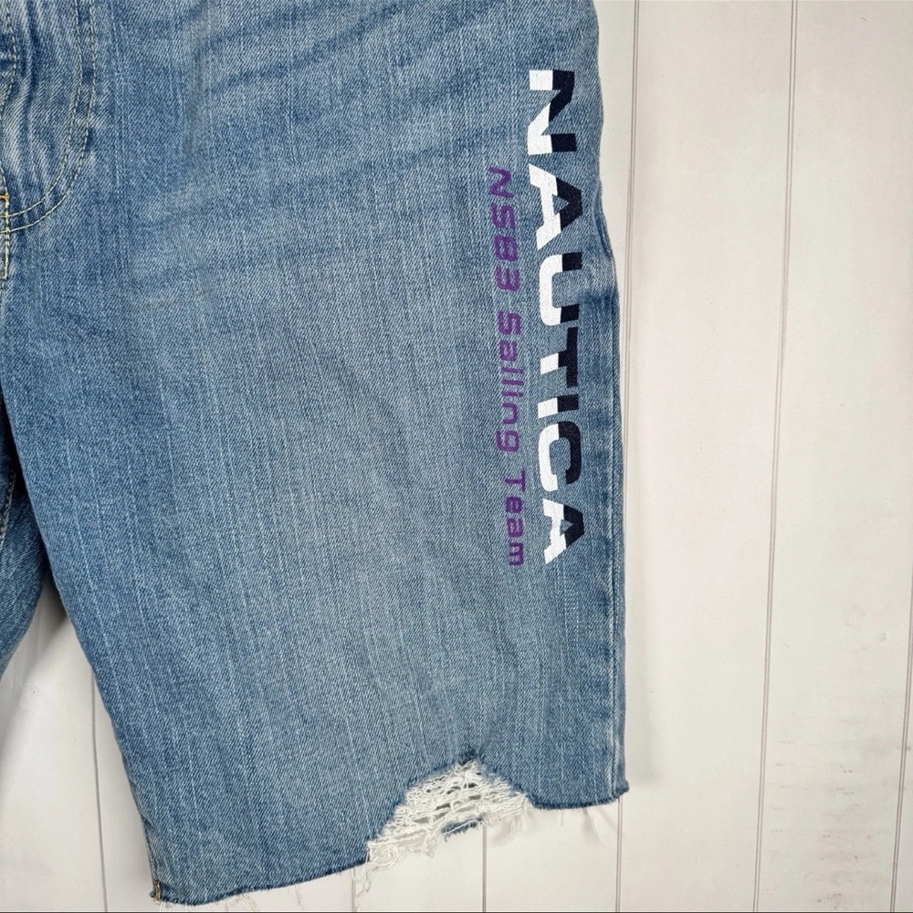 Nautica Sailing Denim Cutoffs Jean Shorts Dad Hipster Streetwear Mens 32 Relaxed